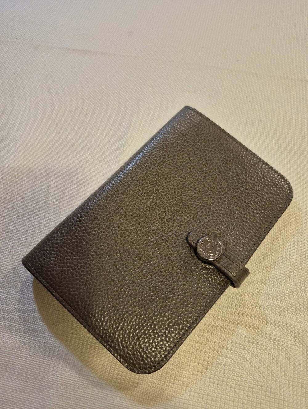 Danier Grained Leather Wallet Clou de Selle Style Closure